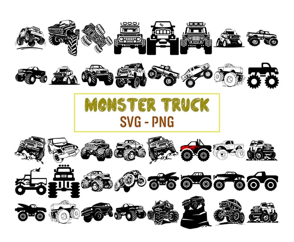 SVG Monster Truck SVG, Truck Svg, Off Road Png, Vehicle Car Vinyl Cricut Cut File Vector, Vinyl File For Silhouette PNG SVG Instant Digital Download. PNG