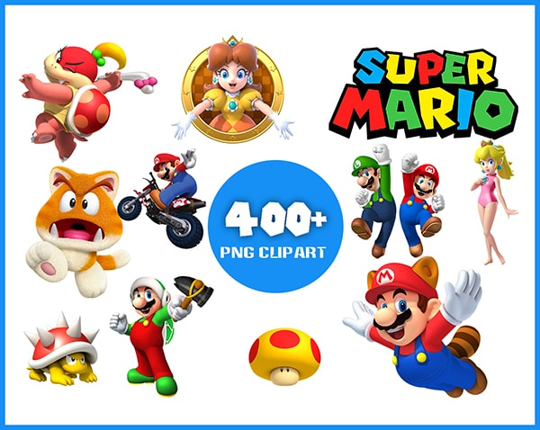 Bowser Mario Png, Super Mario Png, Mario Characters Png, Cartoon Png  Digital File