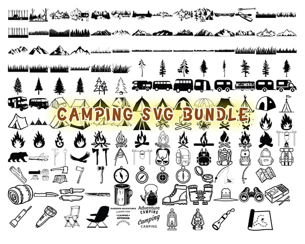 Design CAMPING SVG Bundle, CAMPING Clipart, Camping Svg cut files for Cricut, Camp Life Svg, Camper Svg