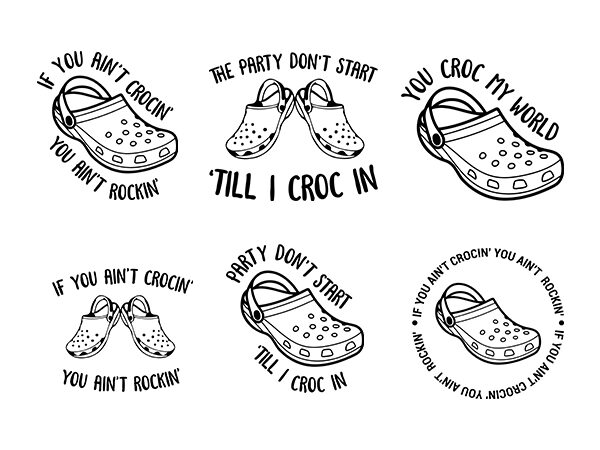 Design if you ain’t crocin you ain’t rockin svg, croc bundle svg, croc lover svg, cut file cricut file, mug, crocs, county svg, dxf, png t shirt vector illustration