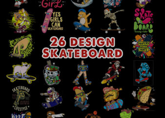 26 Skateboard Png, Skateboard Png Bundle, Skater Girl Png, Taco Skating Png, Skateboard Lifestyle Png, Dino On Skateboard Png, Dab Skeleton Png