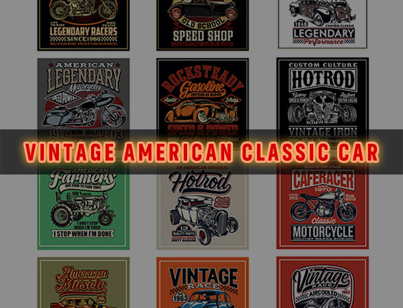 Car hot rod drift roadster vintage american classic car posters – digital file, svg cdr eps clip art silhouette designs, digital download
