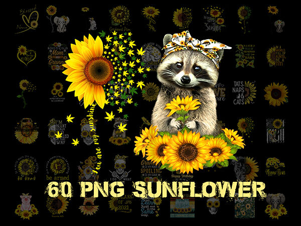 Design 62 png sunflower pnd bundle, american flag sunflower png, you are my sunshine png, funny skull sunflower, digital download png bundle.png t shirt vector illustration