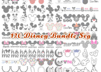 120 Disney Bundle Svg Mickey Mouse Svg Minnie Mouse Svg Disney Halloween Svg Disney Couple Svg Mickey Minnie Head Svg Disney Svg