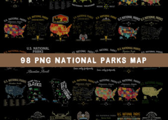 Bundle 98 png National Parks Map, National Parks Travel Map Shelf Wall Decor Gift, USA Travel Map, Travel Map, t shirt template
