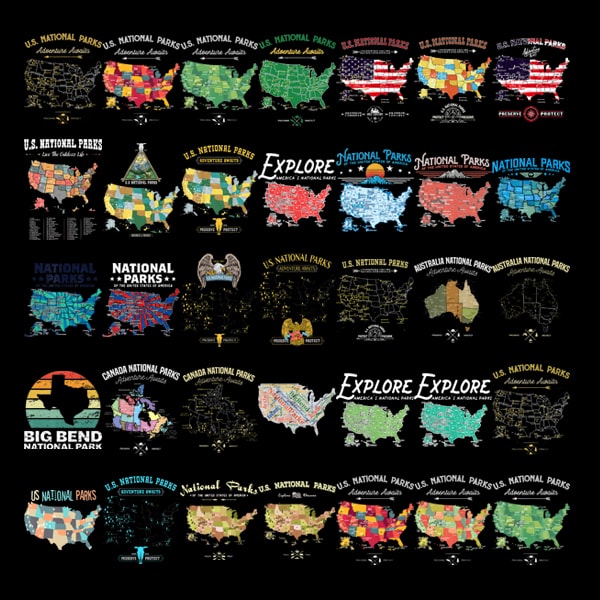 Bundle 98 png National Parks Map, National Parks Travel Map Shelf Wall Decor Gift, USA Travel Map, Travel Map,