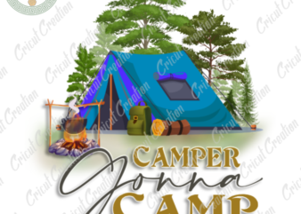 Camping day , Campfire lover Diy Crafts, Camping life png files, Camp tent silhouette files, Trending cameo htv prints t shirt vector file