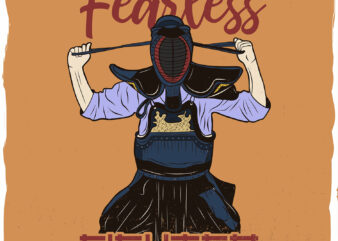 Kendo fighter tighting up his helmet t shirt vector art