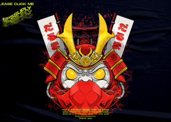 Daruma Mecha Samurai japanese streetwear t shirt vector illustration