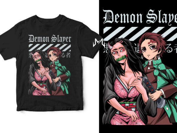 nezuko X tanjiro (demon slayer) T shirt vector artwork