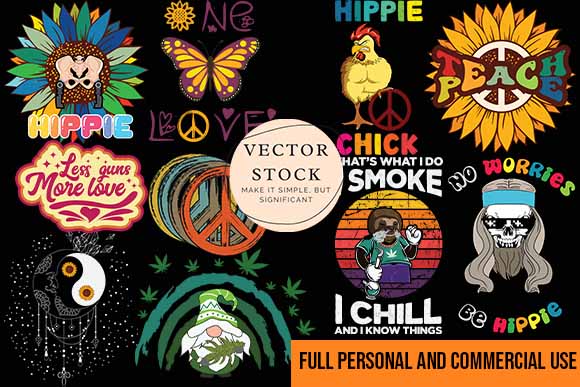 Hippie png svg vector 30 design bundle best new