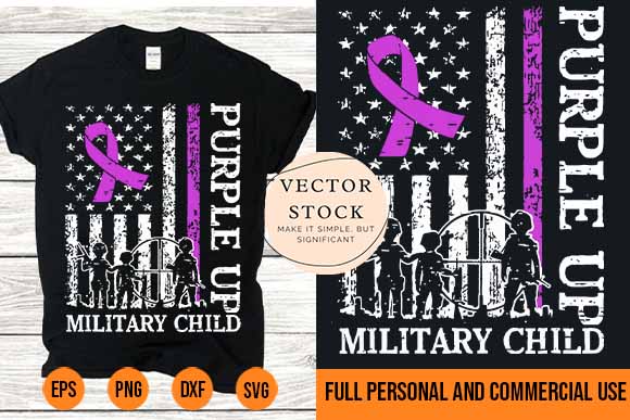 Purple up for military kids military child month usa flag shirt best new 2022 t shirt illustration