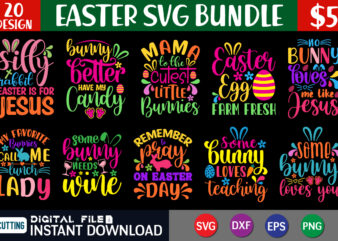 Easter svg bundle t shirt vector graphic, Easter shirt print template, Easter vector clipart, Easter svg t shirt designs for sale