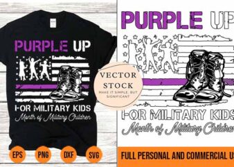Purple Up For Military Kids svg Shirt Design Best New 2022