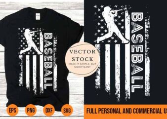 American Flag Baseball Vintage Baseball T-Shirt Design svg png Best New 2022