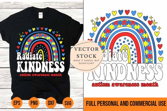 Autism awareness month radiate kindness teacher rainbow shirt, autism awareness shirts for teachers design vector best new 2022