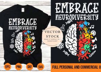 Autism Awareness Acceptance Embrace Neurodiversity shirt Best New 2022 t shirt vector