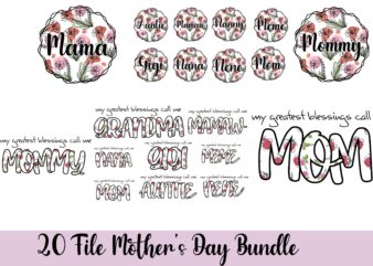 Mothers Day Floral Wreath Bundle SVG PNG, Mothers Day Tshirt Design