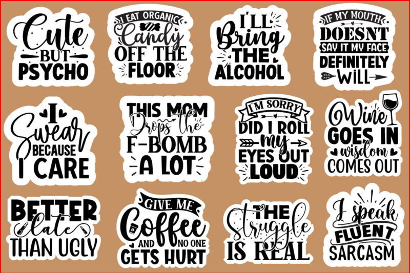 Funny stickers design Bundle