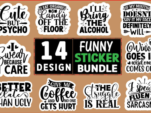 Funny stickers design bundle