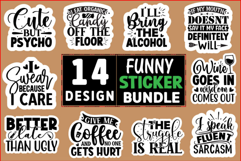Funny stickers design Bundle