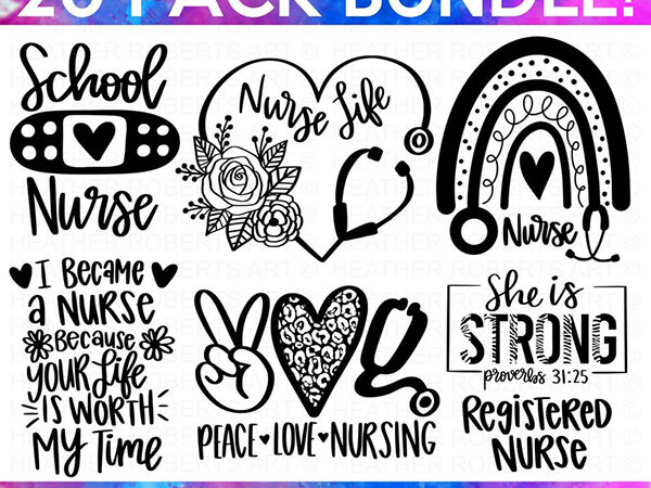 Nurse svg bundle, nurse quotes svg, doctor svg, nurse superhero, nurse svg heart, nurse life, stethoscope, cut files for cricut, silhouette T shirt vector artwork