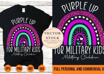 Purple Up For Military Kids Shirt Design svg png Best New 2022