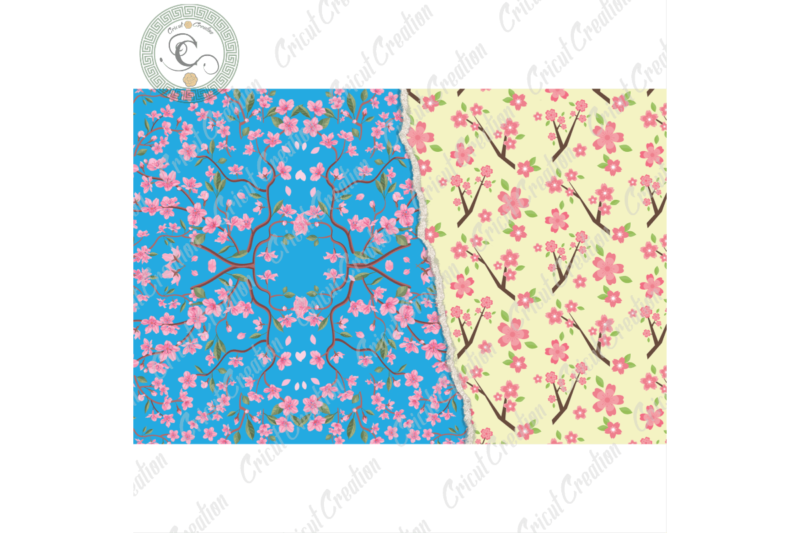 Spring Pattern, 12 Digital Papers JPG – PNG Diy Crafts, Spring Flower pattern PNG Files For Cricut, Hand Draw Pattern Silhouette Files, Trending Cameo Htv Prints