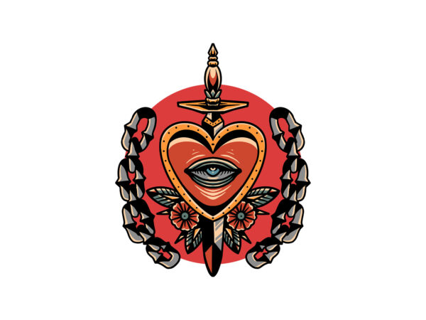 Heart and knife graphic t shirt