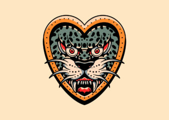 heart of leopard graphic t shirt