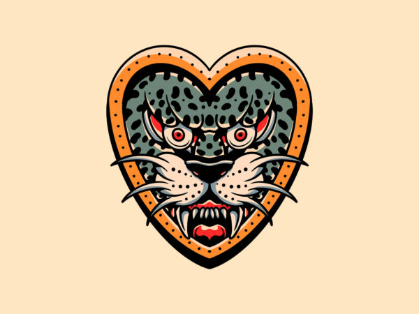 Heart of leopard graphic t shirt