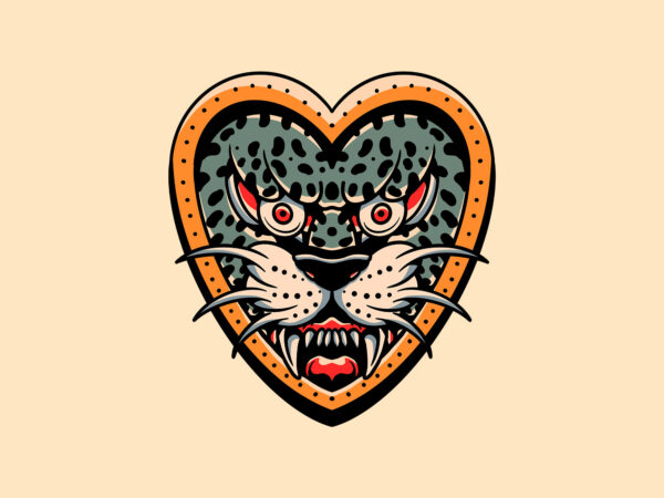 Heart of leopard graphic t shirt
