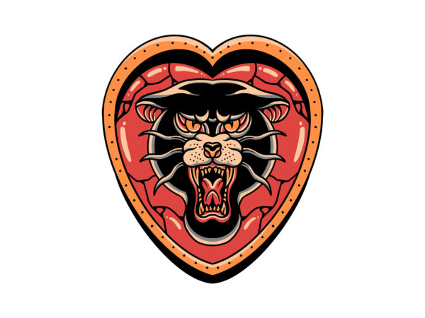 Heart of panther graphic t shirt