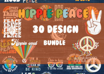 Hippie Peace Bundle SVG, Peace SVG, Sunflower SVG, Hippie Soul SVG, Let It Be SVG graphic t shirt