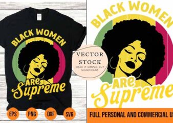 Black women are supreme Melanin Women shirt Design svg png Best New 2022