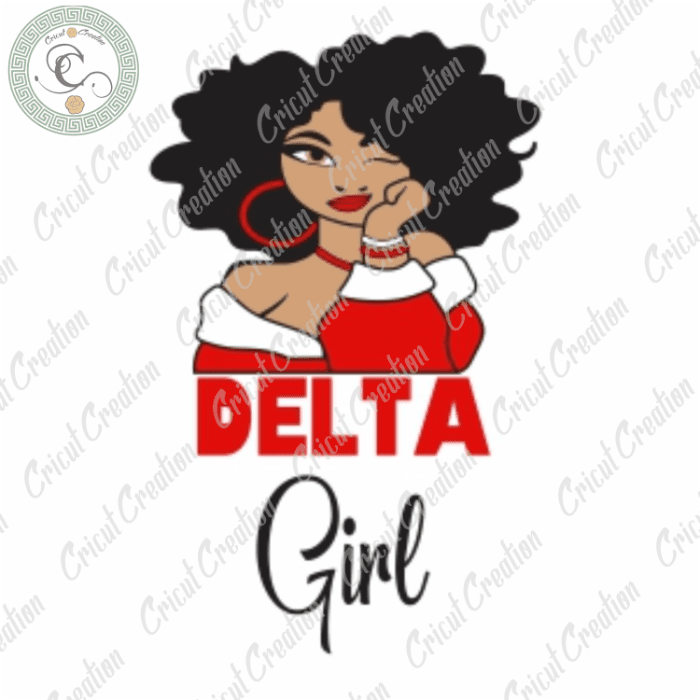 Delta Girl , Woman Delta Diy Crafts, Theta Afro Woman PNG files, Black Girl Silhouette Files, Trending Cameo Htv Prints