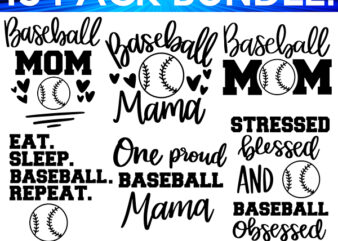 Baseball Mom SVG Bundle, Baseball SVG, Baseball Shirt SVG, Baseball Mom Life svg, Supportive Mom svg, Baseball Sports svg, Cut File Cricut t shirt template
