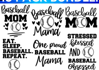 Baseball Mom SVG Bundle, Baseball SVG, Baseball Shirt SVG, Baseball Mom Life svg, Supportive Mom svg, Baseball Sports svg, Cut File Cricut