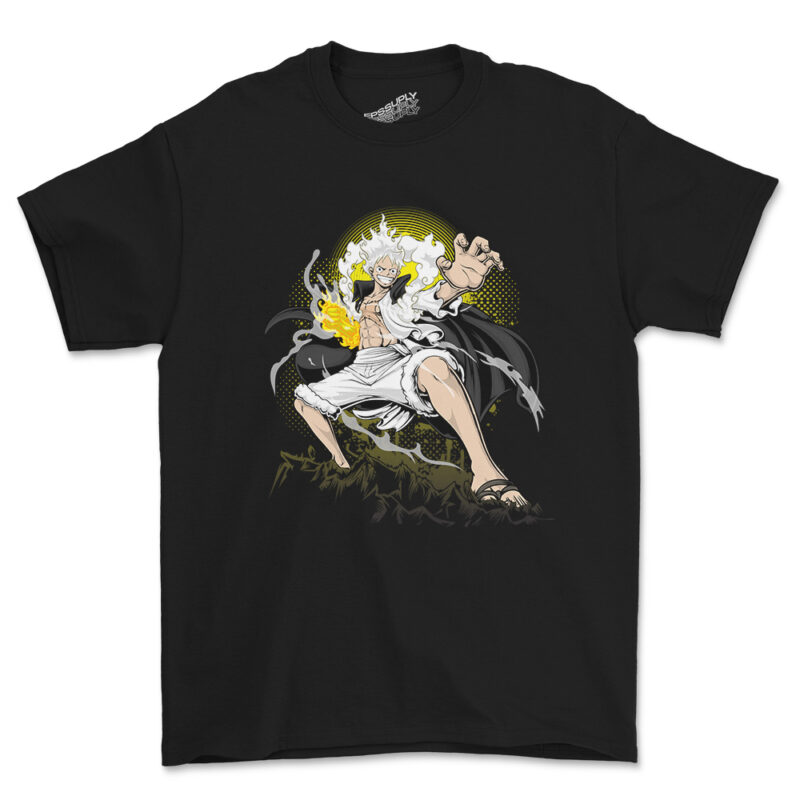 Luffy gear 5 anime t-shirt design template Vector Image