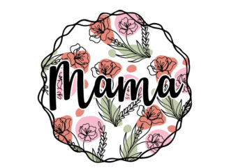 Mama Floral Monogram Tshirt Design