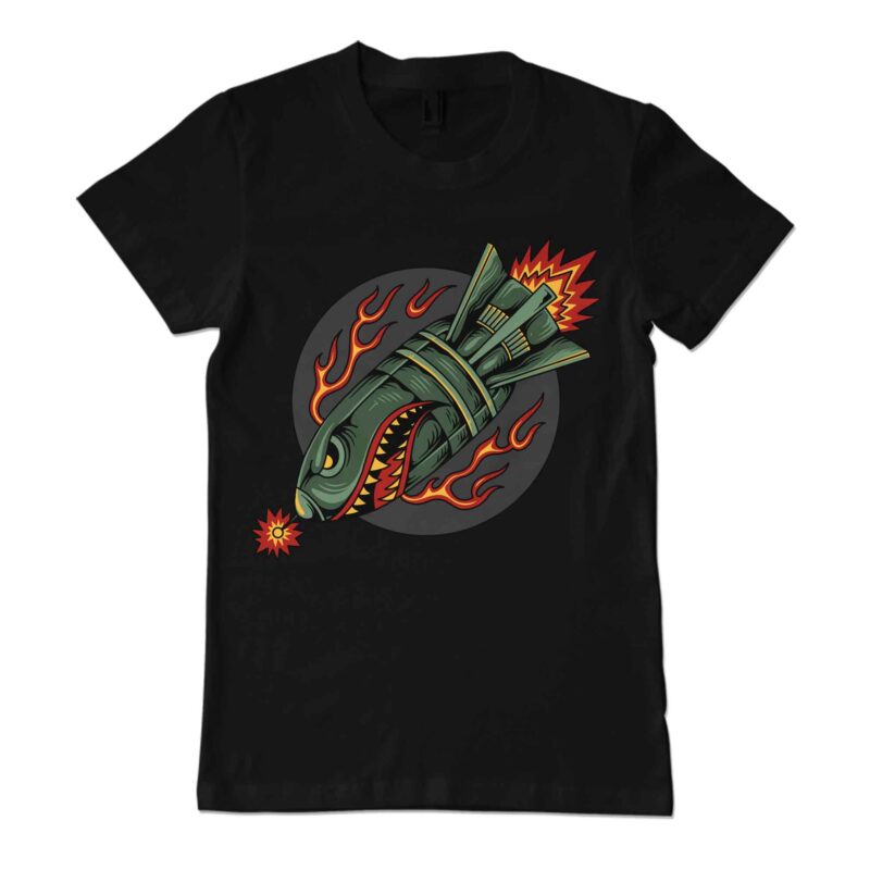 Funny missile illustration for t-shirt