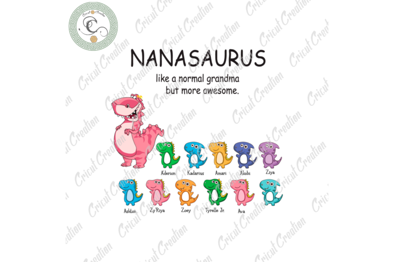 Nanasaurus Diy Crafts, Cute Dinosaur Svg Files For Cricut, Dinosaur Family Silhouette Files, Trending Cameo Htv Prints