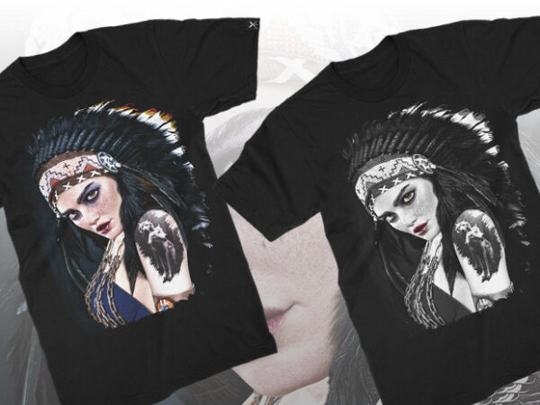 Native american girl 2 T shirt vector artwork