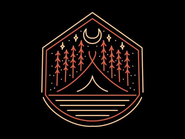 Nature camping T shirt vector artwork