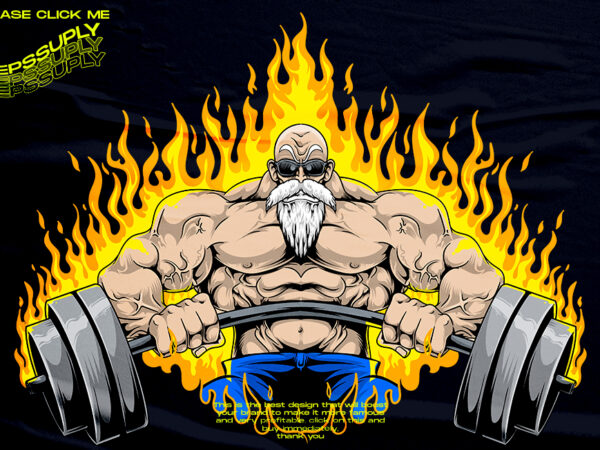 Fit and strong to old age. master roshi gym parody t shirt graphic design