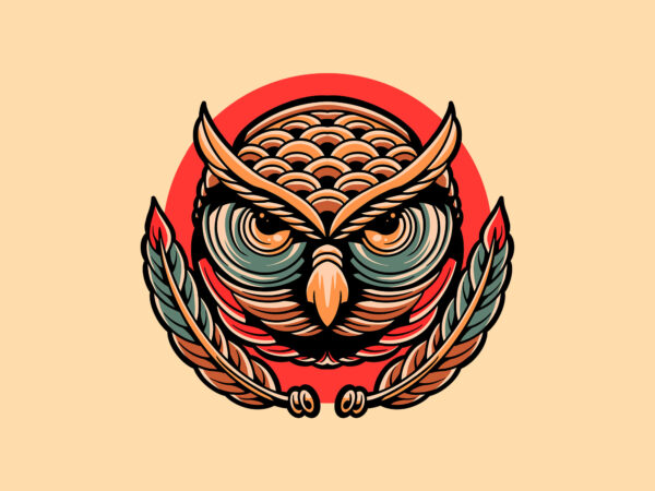 Owl head t shirt design online