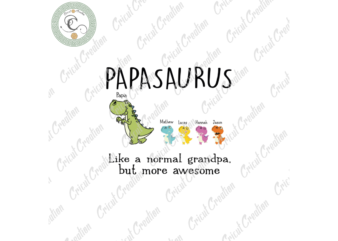 Trending Gifts, Papasaurus Diy Crafts, Dinosaur Grandpa Svg Files For Cricut, Dinosaur Family Silhouette Files, Trending Cameo Htv Prints