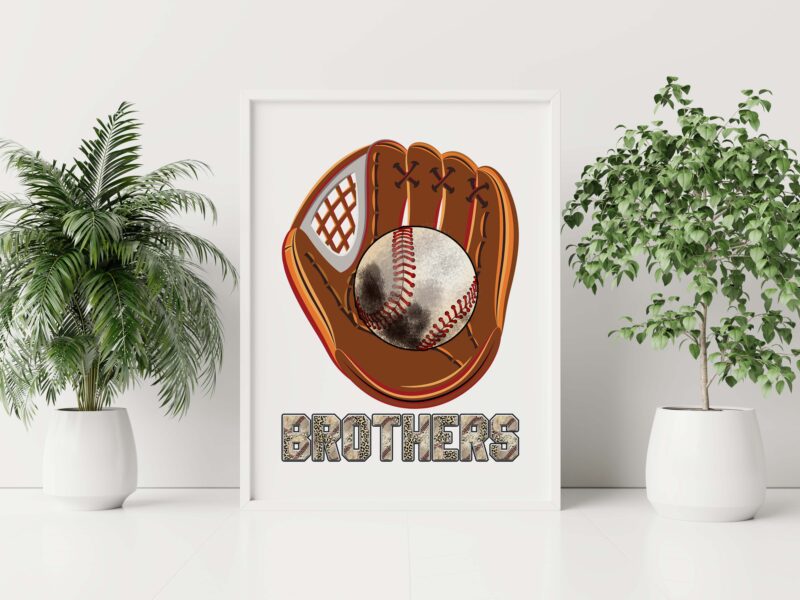 Baseball Glove Brothers Tshirt Design