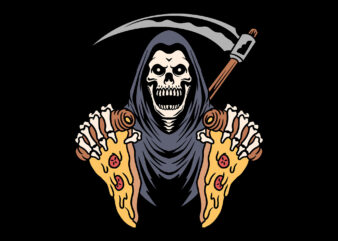 pizza grim t shirt illustration