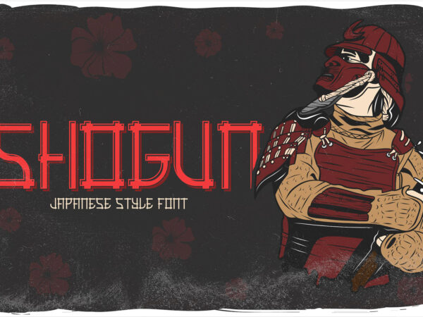 Shogun font t shirt template vector